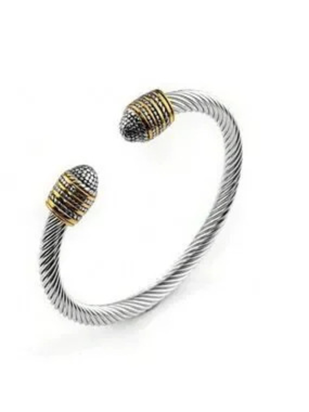 Silver and Gold Cable Cuff Bracelet